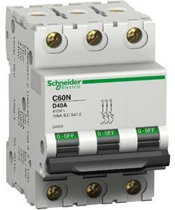 Disjoncteur 32A 3P Courbe D 10kA C60N Multi9 (remplacé par A9F75332) SCHNEIDER 24605