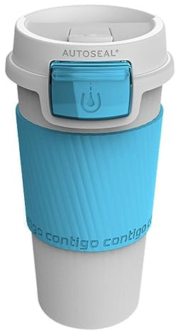 Premier Housewares Contigo Morgan Autoseal Travel Mug, 360 ml - White/Ocean