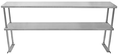 KuKoo Gastronomie Edelstahl Aufsatzbord Aufsatzboard Edelstahl Küchenregal Restaurant Gastro Ausstattung Regal Doppel-Regal 150cm