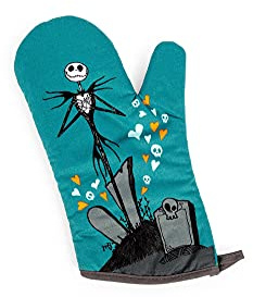 The Nightmare Before Christmas Jack and Sally Oven Mitt | Official Disney Kitchen Accessories and Household Items, Housewarming Gift | Thick Heat Resistant Gloves for Cooking and Baking