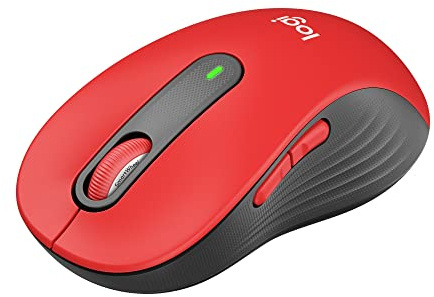 Logitech Signature M650 L Full Size Wireless Mouse - for Large Sized Hands, 2-Year Battery, Silent Clicks, Customizable Side Buttons, Bluetooth, for PC/Mac/Multi-Device/Chromebook - Classic Red