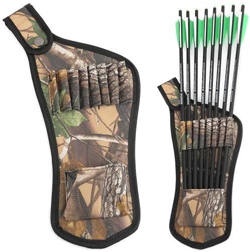 AMEYXGS Carquois pour flèches d'arbalète Mini carquois pour arbalètes Porte-flèche de Poche Montage à la Taille pour tir à la Cible Entraînement (Camouflage A)