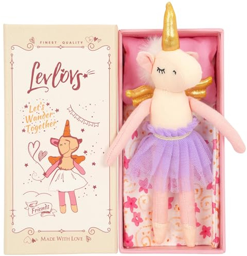 LEVLOVS Unicorn Stuffed Animal｜Linen Unicorn Toy｜Mini Dolls Set｜Fabric Doll Toys ｜Family Dolls