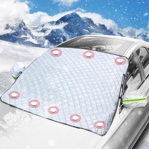 mizikuu Parasole Auto Parabrezza, Protezione Parabrezza Auto Raggi UV Telo Copri Vetro Auto Sole Antineve per la Maggior Parte dei Veicoli, 187 x147x 120 cm