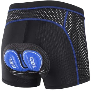 ARSUXEO Padded Cycling Shorts Men Road Bike MTB Shorts 4D Pad Underwear Liner Breathable 006K Blue Size Large