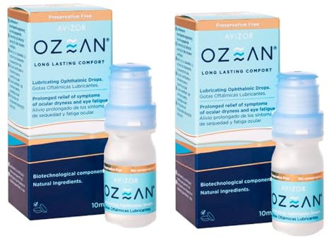 Avizor Ozean Pack 2x10ml - Solución hipotónica sin conservantes, lubricante y humectante ocular con biotecnología avanzada para ojos secos, fatiga ocular y compatible con lentes de contacto
