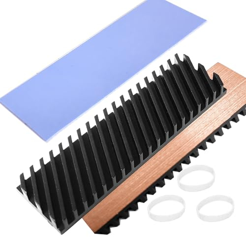 Hodyludy Laptop NVMe M.2 Heatsink with Silicone Thermal Pad，70x20x6mm Graphene Coating Copper Heat Sink for 2280 M2 SSD Laptop PS5