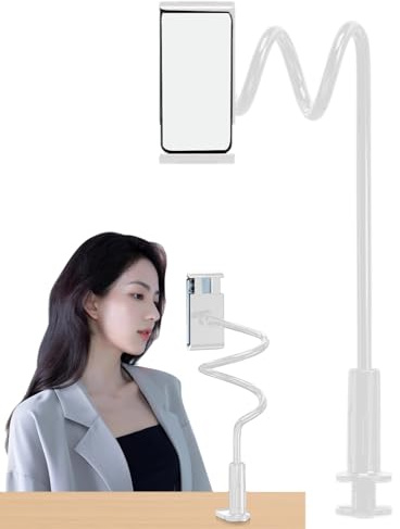 Lazy Phone Mount – svanhals justerbar sängklämma, snabbfrigöringsklämma | Flexibelt overhead -stativ perfekt för användning i din klocka, när du skriver, matlagning, sida, på skrivbordet