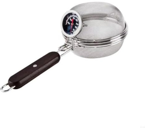 Kdouehg Tostador de Café de Acero Inoxidable con Termómetro, Uso Doméstico, Compatible con Fuego Abierto, Red de Alambre para Granos de Café