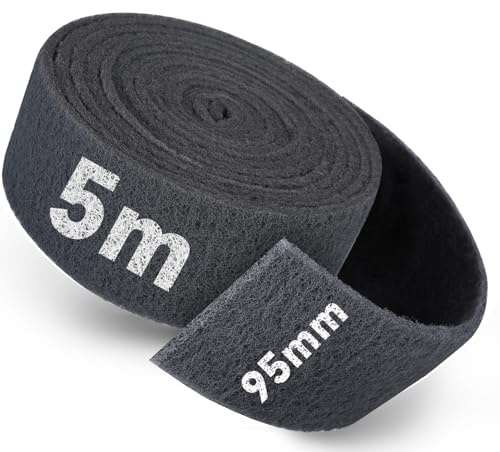 PMIQSA Rotolo Spugna Abrasiva 5m x 95 mm, Grana 1000 Panno Tessuto Abrasivo | per legno Metallo Acciaio Inox e Molto Altro Ancora Levigatura e lucidatura