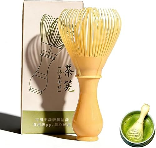 Frusta Matcha in plastica, per mescolare il tè verde in polvere (beige bianco)