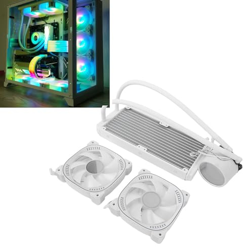 Sxhlseller ARGB Flytande CPU-kylare, AIO-vattenkylning med 240 Mm Kylare för AM4 AM5, Close-loop-dator CPU-kylare med 2,2 Tums LCD-skärm (Vit)