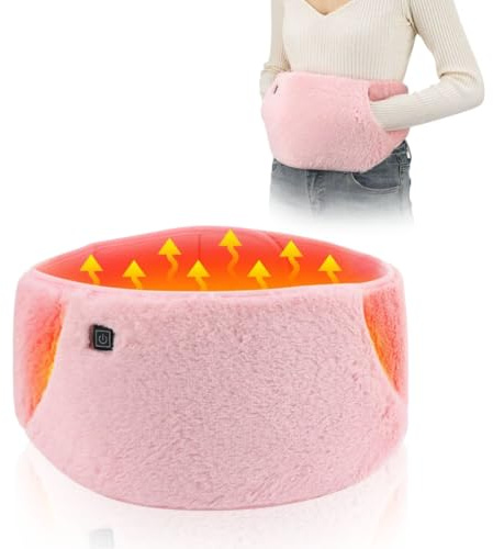 Period Heat Pad for Waist and Hand,Heat Pads for Pain Relief with 3 Heating Settings 1.5m USB Extension Cable,Machine Washable Gifts for Women(Pink)