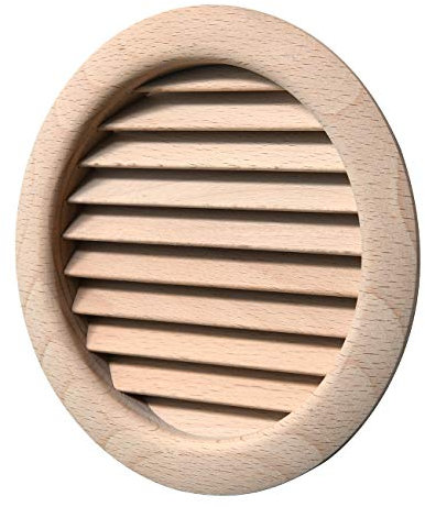 La Ventilazione LGRS125F Rejilla de ventilación Redonda de Madera de Haya, para empotrar. Diámetro: 140 mm, haya, per fori ø 125 mm