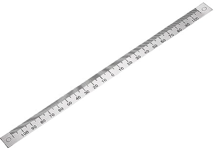 sourcing map Center Finding Ruler 110mm-0-110mm Table Sticky Adhesive Tape Measure, Aluminum Track Ruler with Holes, (from the Middle).
