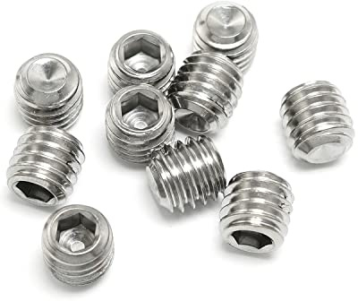 Pro Bamboo Kitchen 10pcs Socket Set Screws 3/8-16 x 3/8 Set Screw 304 Stainless Steel Full Thread Cup Point Grub Screws Flat Point Hexagon Socket Set Screws