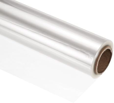PATIKIL Trasparente Fiore Involucro Carta, 164ft x 23in Incarto Rotolo Regalo Incarto 2.3 Mil Pellicola Spessa per Artigianato Involucro, Trasparente
