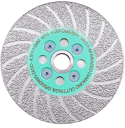 Diamant-Trennscheibe 115MM x M14 LEKOMESH - Diamantscheibe Granit Sägeblatt Doppelseitige Vakuum Gelötete Diamantklinge zum Schneiden und Schleifen von Granit Marmor Porzellan Keramikfliesen Stein