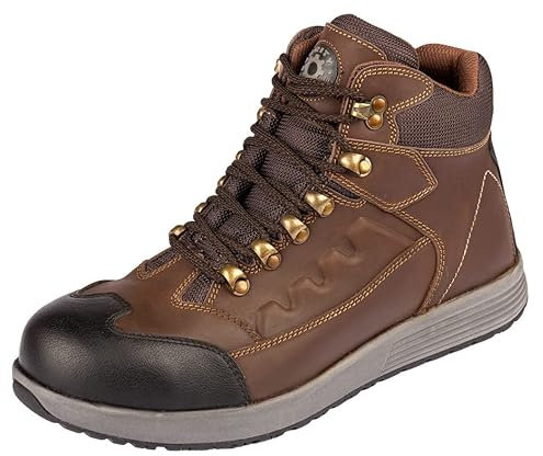 Security Line Bambu S3CIHIWRSRC S3CIHIWRSRC Bottes de sécurité confortables et confortables sans métal Chaussures de travail respirantes antidérapantes Marron Pointure 43, marron