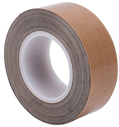 Cinta de Teflón Cinta Adhesiva de Alta Temperatura para Sellador al Vacío Rollo con Alta Resistencia (Grosor 0,25mm, Ancho 25mm, Largo 10m)