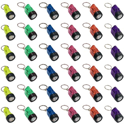 Nizirioo 36 Mini Torcia Portachiavi LED per Bambini e Attività All'aperto, Campeggio, Escursionismo