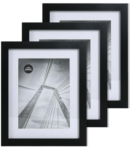 lincoolart bilderrahmen 20x25 cm Holz schwarz Fotorahmen,MDF Rahmen mit Acrylglas,für Bilder 15x20 mit passepartout oder 20x25 ohne passepartout 3er Set