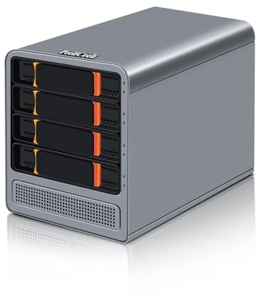 PeeliCeeli NAS 4 Bay Core i3 N305 Mini PC, Network Storage Server, 12th Gen Octa-Core CPU, 32GB DDR5 RAM M.2 NVME 1TB SSD, 2 × i226V 2.5Gb Port, SPK/MIC, 3-in-1 4Bay NAS Computer