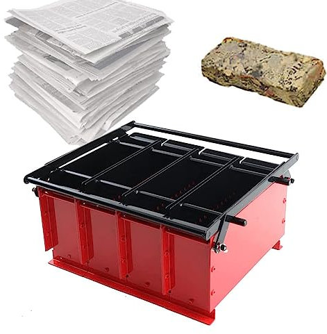 Machine à briquettes pour journaux - Brique en métal - Presse à papier métallique - Poêle à feu - Outil de maison - 38 x 31 x 18 cm
