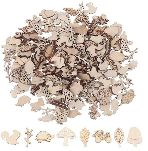 150 Pezzi Di Animali Del Bosco In Legno, Decorazioni Del Bosco, Decorazioni Sparse Autunnali, Decorazioni Sparse In Legno, Materiali Artigianali In Legno, Animali Artigianali, Trucioli Di Legno
