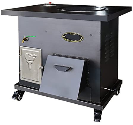 Estufa de leña, Estufa de leña, Estufa Multifuncional de Hierro Fundido, Estufa de leña de bajo Consumo, con Tanque de Agua Caliente y Horno Grande, Estufa de Cocina sin Humo, A