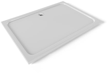 Plato de Ducha Acrílico 100x140 cm Blanco – Antideslizante, Antibacteriano, Textura Lisa – Incluye Válvula y Rejilla | Moments of Glass