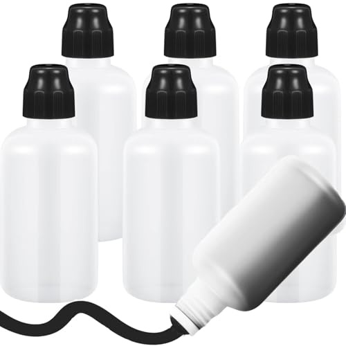GGAUBAIFI Botella de Marcador de 6pcs con Punta Dauber, 35 ml de Pintura vacía, Botellas Recargables de Pintura Dauber Graffiti mop, Negro
