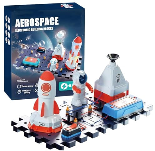 Experimente für Kinder ab 6-12,Aerospace Elektronik Baukasten mit 25+ Komponente,Elektrobaukasten für Kinder ab 8-12,Geburtstags Jungen und Mädchen (DLTJ004)