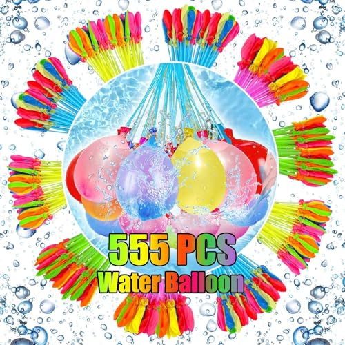 NHQZ 555 PCS Ballon a Eau, Bombe à Eau, Bombe a eau Réutilisable, Ballon a eau Réutilisable,Parfaites pour les Activités Estivales, Fêtes, et Jeux en Famille,Convient aux Enfants, aux Adultes