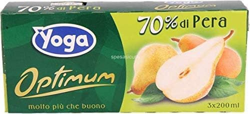 Yoga Succo Optimum Pera brick - 8 confezioni da 3 pezzi da 200 ml