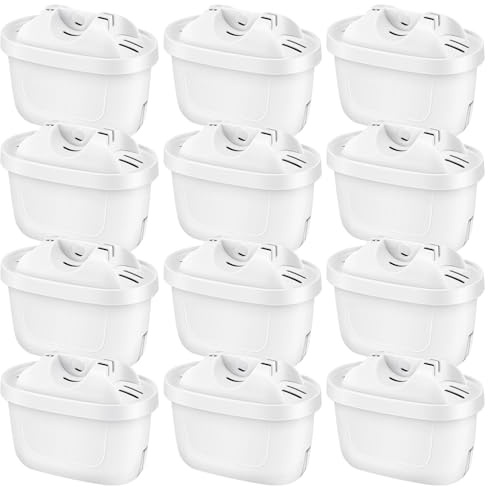 isinlive 12-pack vattenfilter för Brita vattenfilterpatroner kompatibel med Brita Maxtra+, för Style, Mavea Elemaris XL vattentank