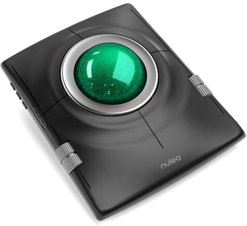 Nulea Ratón inalámbrico Trackball, ergonómico de 55 mm, dpi Ajustable para un Control preciso, Compatible con Mano Izquierda o Derecha, Bluetooth multidispositivo y 2.4 GHz(Verde Oscuro)
