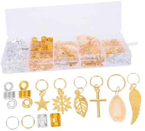 VALICLUD 200pièces Bijoux pour Tresses Perles pour Tresses Accessoires de Tressage Décorations de Cheveux Pinces à Cheveux Fournitures pour Dreadlocks