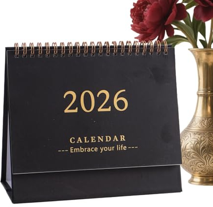 Calendrier de Bureau | Calendrier Papier 2026 Sur 12 Mois | Organisateur sur Pied pour Planning Quotidien Étudiants Enseignants Cadres Bureau Maison