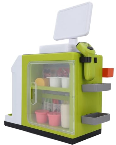 Bewinner Simule en el Supermercado, Caja Registradora, Cafetera, Refrigerador, Escáner de Código de Barras y Juego Divertido, Adecuado para Niños, Materiales ABS Seguros
