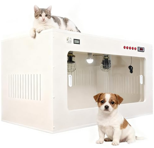 RETRIN Incubateur Multifonction pour Animaux avec Panneau LED,Combine Chauffage, Surveillance du Climat et Éclairage pour Chiots, Chatons et Nouveaux-Nés Fragiles 100 * 60 * 60cm