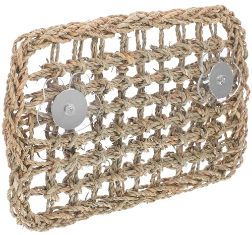 jojofuny Jouet à Mâcher pour Lapin et Hamster Tapis en Herbe Tissé, Résistant à l'usure, Petite Taille Rectangulaire, pour Cage de Petits Animaux, Stimulation Mentale et Santé Dentaire