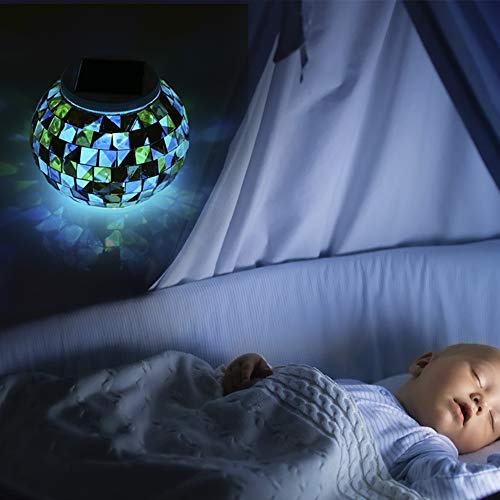ZLXCAOB Luces de mesa decorativas al aire de la luz del jardín de la bola de cristal de la energía solar que cambian de color