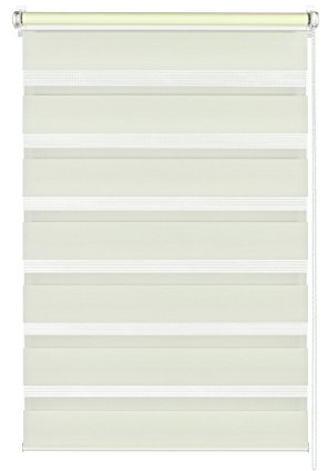 GARDINIA Doppelrollo zum Klemmen oder Kleben, Duo-Rollo ohne Bohren, Seitenzugrollo, Transparente und blickdichte Streifen, Creme, 45 x 150 cm