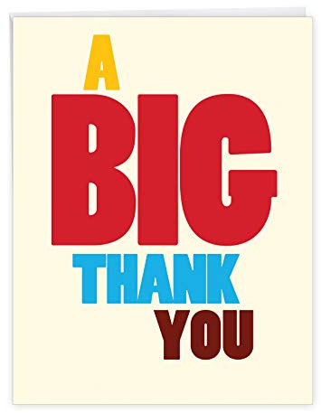 NobleWorks - X-Large Boss Thank You Card with Envelope (8.5 x 11 Inch), Notecard for Manager, Office Appreciation - Big Thank You Card J9689