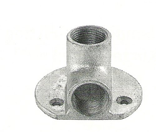 Temperguss verzinkt Gewindefitting Deckenwinkel Wandscheibe 1/2