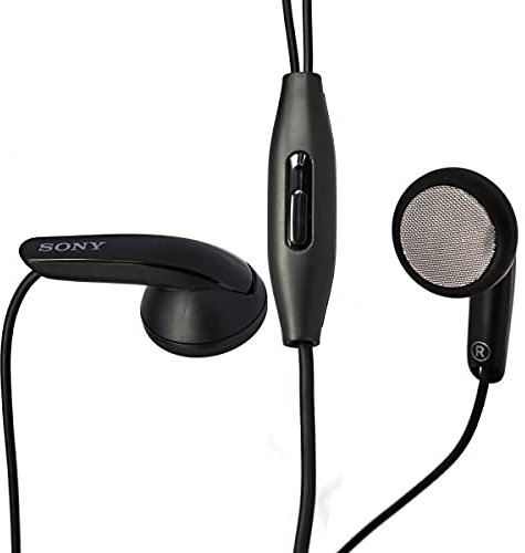 Sony Headset MH-410C kompatibel mit Sony Xperia Z3 / Z3 Plus Kopfhörer Ohrhörer in schwarz mit Anrufannahmeknopf An-Aus In Ear Ohrstöpsel