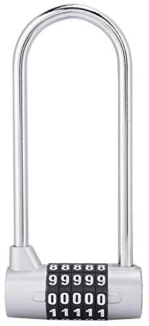Sonew Bügelschloss, Schrankschloss Zahlenschloss mit 4 stelligem Code für Gym Locker, Schule Locker Türgriff(Silber)