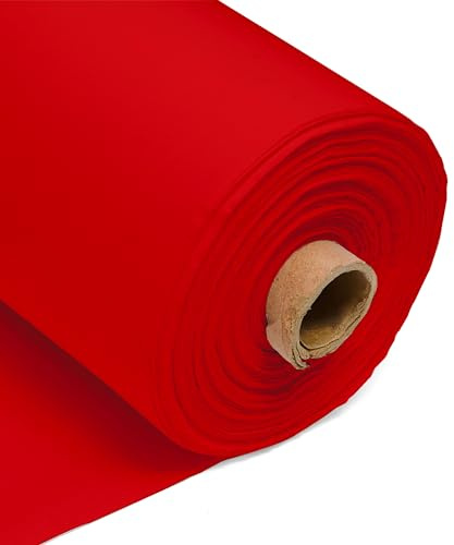 100% Cotton Fabric 60 Inch 150cm Wide 150GSM Material for Sewing, Dressmaking, Quilting, Curtain Linings, Pillowcases & Totes Fabric by The Half Metre by Discount Fabrics LTD(Red, 1m)
