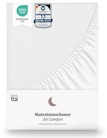 Blumtal Waterproof Mattress Protector Air Comfort – OEKO-TEX Certified, Anti-Allergy Mattress Cover, Washable and Single Mattress Protector Double Bed – Double, Pack of 1 (135 x 190 x 27 cm)